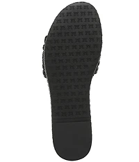 Sam Edelman Pauleena Woven Raffia Double E Logo Platform Wedge Slide Sandals