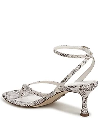 Sam Edelman Pax Leather Snake Print Ankle Wrap Thong Dress Sandals