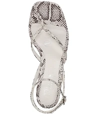 Sam Edelman Pax Leather Snake Print Ankle Wrap Thong Dress Sandals