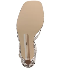 Sam Edelman Pax Leather Snake Print Ankle Wrap Thong Dress Sandals