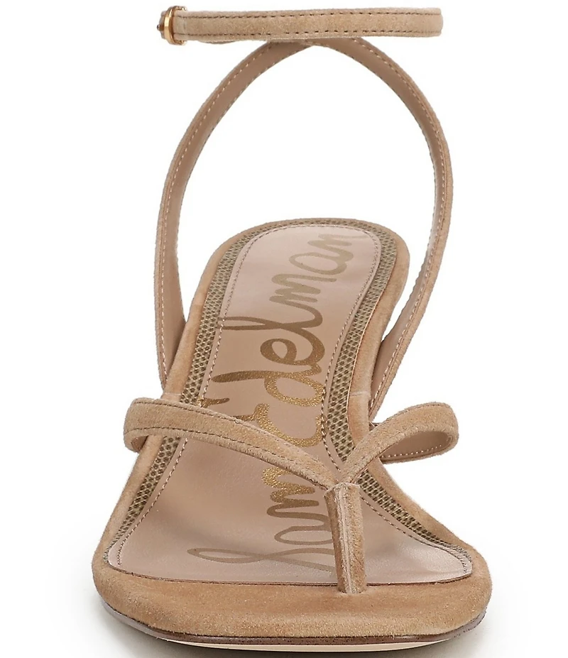 Sam Edelman Pax Suede Ankle Wrap Thong Dress Sandals