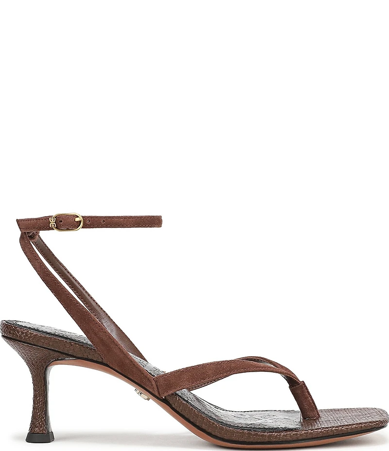 Sam Edelman Pax Suede and Raffia Ankle Wrap Thong Dress Sandals
