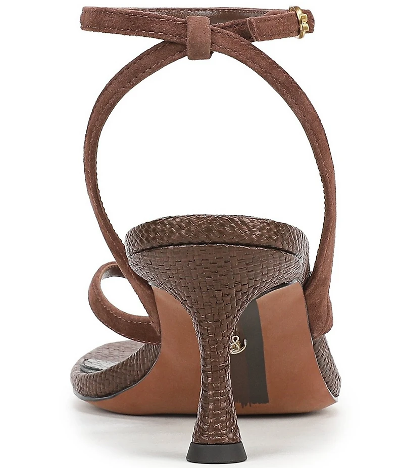 Sam Edelman Pax Suede and Raffia Ankle Wrap Thong Dress Sandals