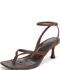Sam Edelman Pax Suede and Raffia Ankle Wrap Thong Dress Sandals