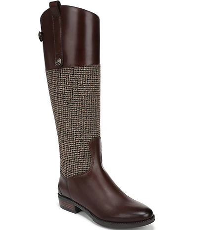 Sam Edelman Penny Leather and Tweed Tall Riding Boots