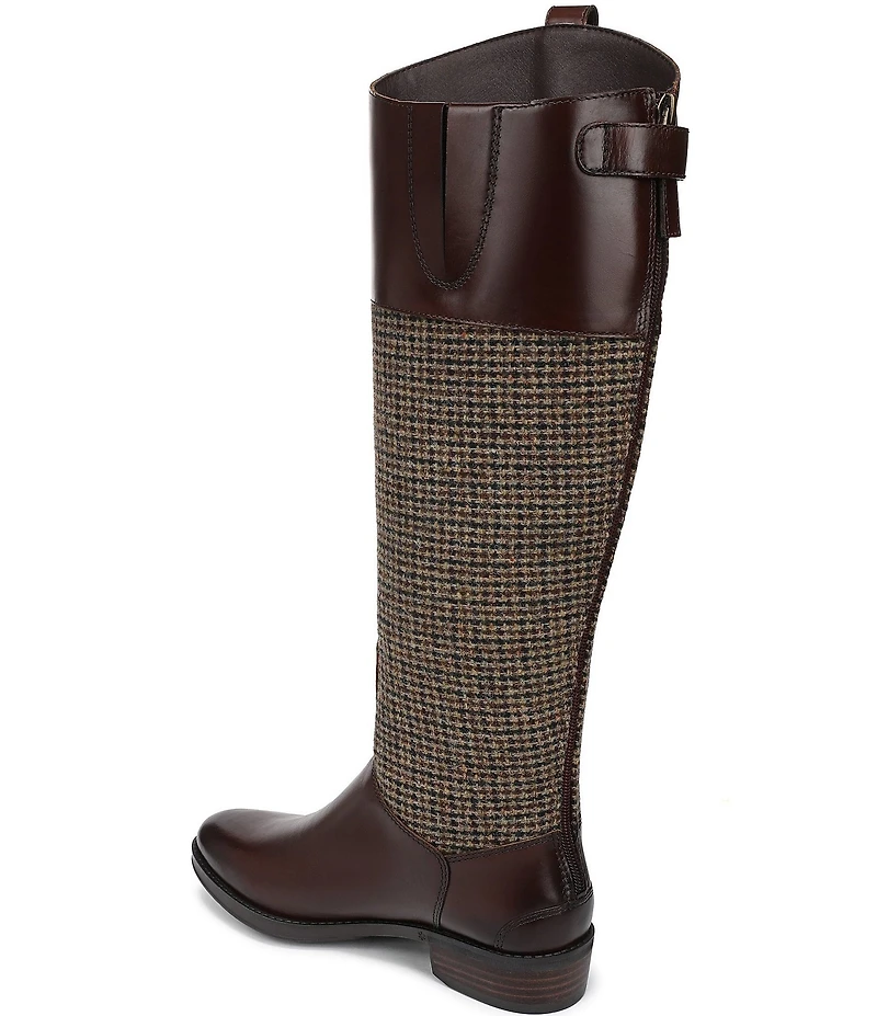 Sam Edelman Penny Leather and Tweed Tall Riding Boots