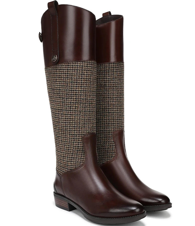 Sam Edelman Penny Leather and Tweed Tall Riding Boots