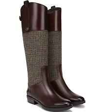 Sam Edelman Penny Leather and Tweed Tall Riding Boots