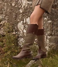 Sam Edelman Penny Leather and Tweed Tall Riding Boots