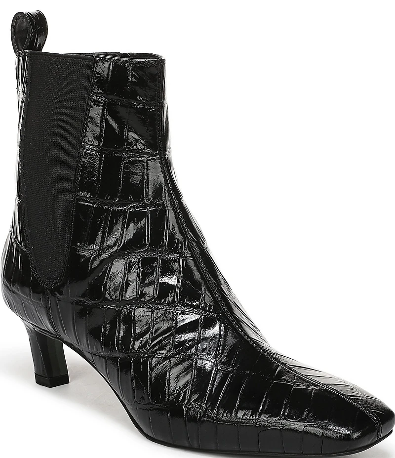 Sam Edelman Peony Crocodile Embossed Leather Chelsea Dress Booties