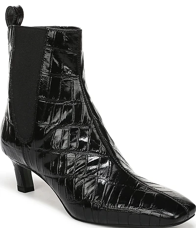 Sam Edelman Peony Crocodile Embossed Leather Chelsea Dress Booties