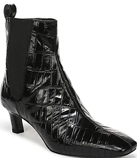 Sam Edelman Peony Crocodile Embossed Leather Chelsea Dress Booties