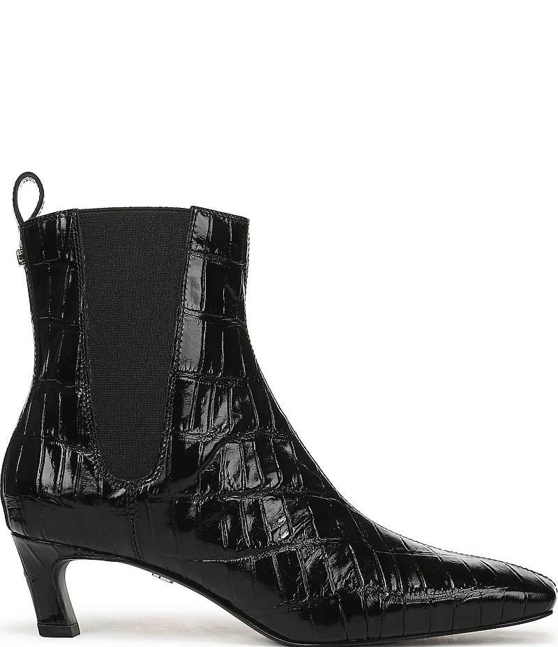 Sam Edelman Peony Crocodile Embossed Leather Chelsea Dress Booties