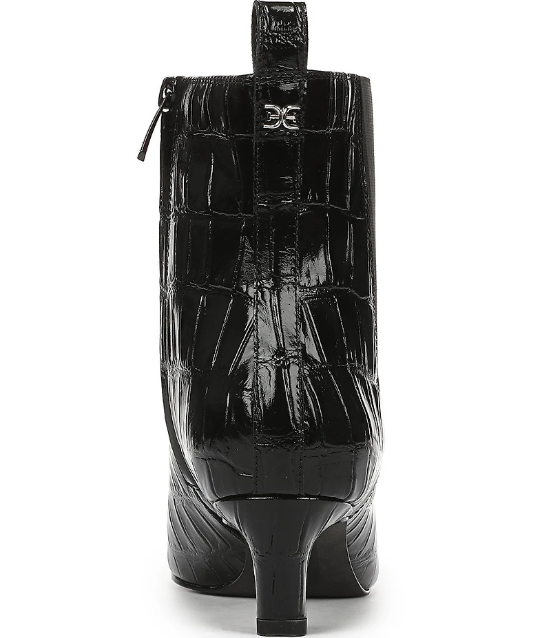 Sam Edelman Peony Crocodile Embossed Leather Chelsea Dress Booties