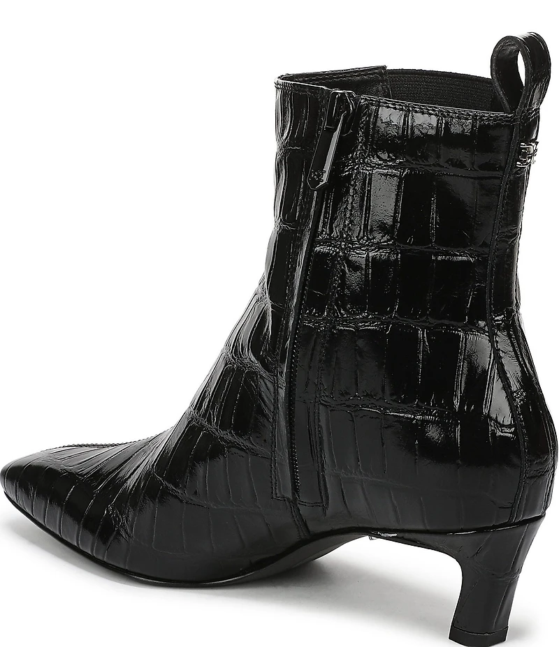 Sam Edelman Peony Crocodile Embossed Leather Chelsea Dress Booties