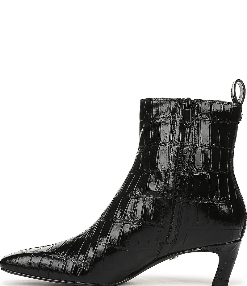 Sam Edelman Peony Crocodile Embossed Leather Chelsea Dress Booties