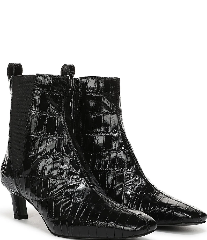 Sam Edelman Peony Crocodile Embossed Leather Chelsea Dress Booties