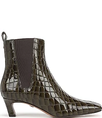 Sam Edelman Peony Crocodile Embossed Patent Leather Chelsea Dress Booties