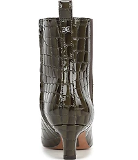 Sam Edelman Peony Crocodile Embossed Patent Leather Chelsea Dress Booties