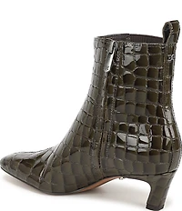 Sam Edelman Peony Crocodile Embossed Patent Leather Chelsea Dress Booties