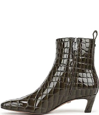 Sam Edelman Peony Crocodile Embossed Patent Leather Chelsea Dress Booties