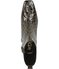 Sam Edelman Peony Crocodile Embossed Patent Leather Chelsea Dress Booties
