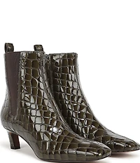 Sam Edelman Peony Crocodile Embossed Patent Leather Chelsea Dress Booties