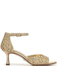 Sam Edelman Peyton Metallic Woven Raffia Ankle Wrap Dress Sandals