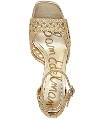 Sam Edelman Peyton Metallic Woven Raffia Ankle Wrap Dress Sandals
