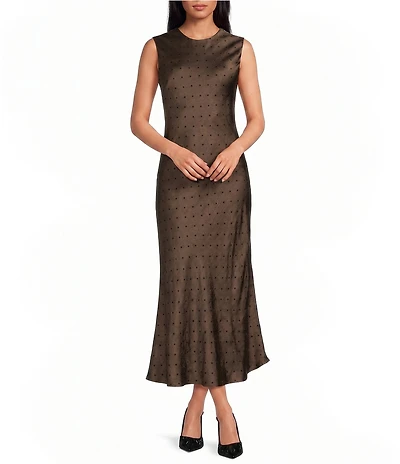 Sam Edelman Polka Dot Satin Midi Dress