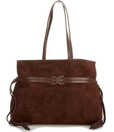 Sam Edelman Poppy Large Drawstring Suede Tote Bag