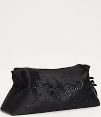 Sam Edelman Poppy Satin Rhinestoned Oversized Clutch