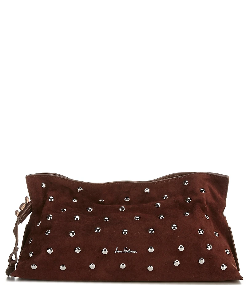 Sam Edelman Poppy Suede Studded Oversized Clutch