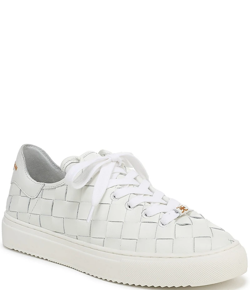 Sam Edelman Poppy Woven Leather Lace Up Sneakers