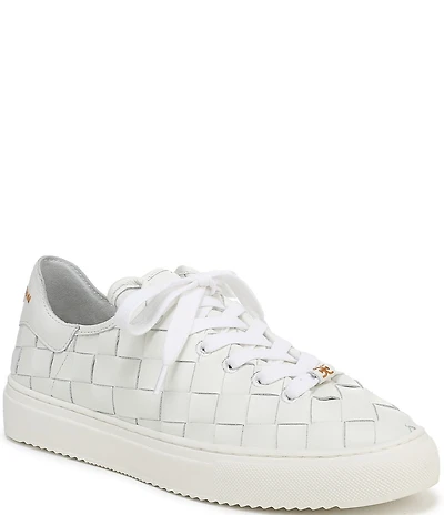 Sam Edelman Poppy Woven Leather Lace Up Sneakers