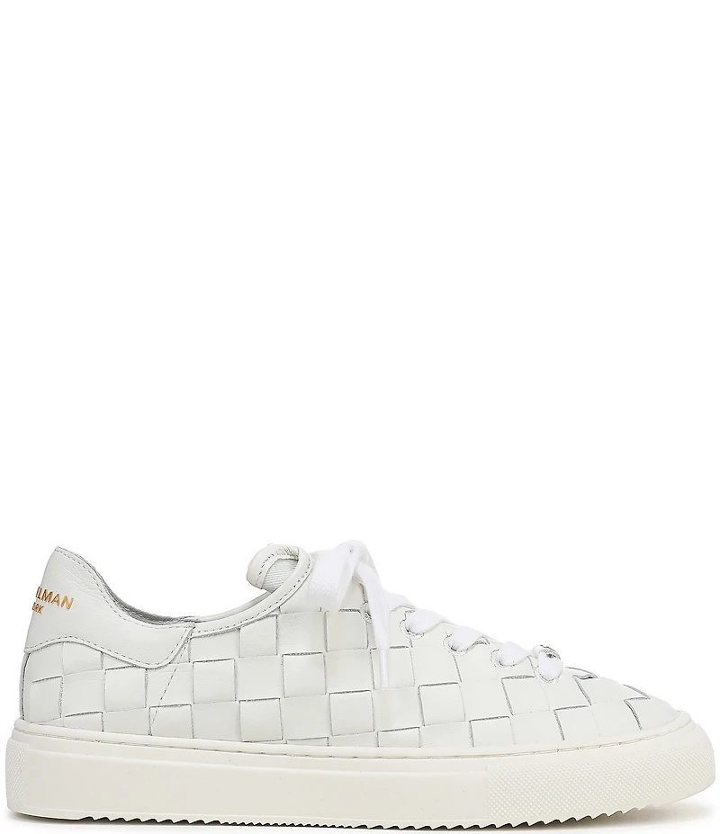 Sam Edelman Poppy Woven Leather Lace Up Sneakers