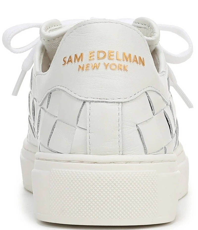 Sam Edelman Poppy Woven Leather Lace Up Sneakers