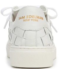 Sam Edelman Poppy Woven Leather Lace Up Sneakers