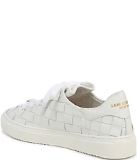 Sam Edelman Poppy Woven Leather Lace Up Sneakers