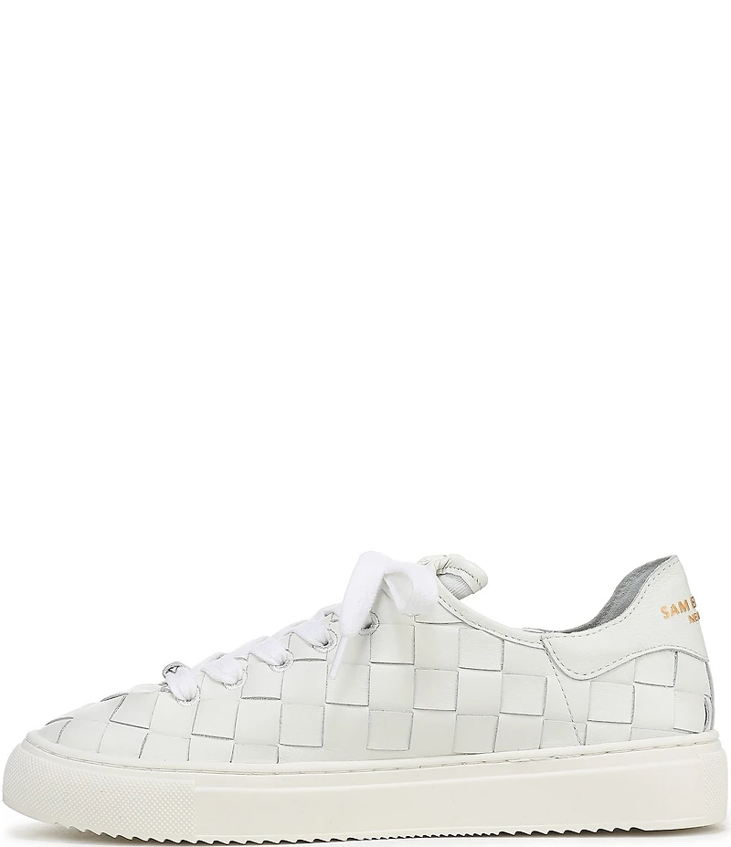 Sam Edelman Poppy Woven Leather Lace Up Sneakers