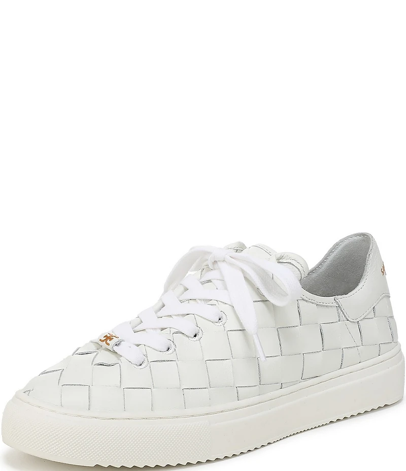 Sam Edelman Poppy Woven Leather Lace Up Sneakers