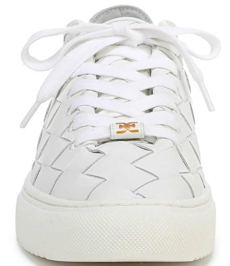 Sam Edelman Poppy Woven Leather Lace Up Sneakers