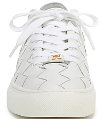 Sam Edelman Poppy Woven Leather Lace Up Sneakers