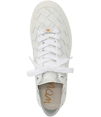 Sam Edelman Poppy Woven Leather Lace Up Sneakers