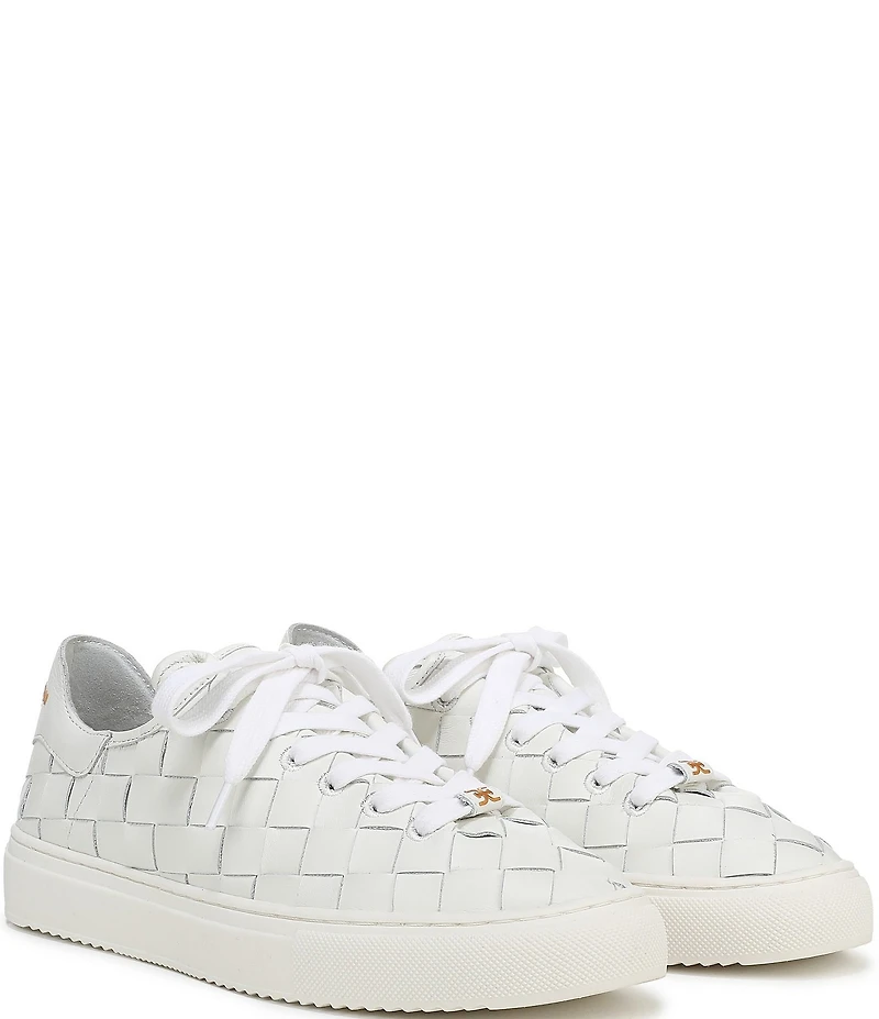 Sam Edelman Poppy Woven Leather Lace Up Sneakers