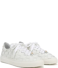 Sam Edelman Poppy Woven Leather Lace Up Sneakers