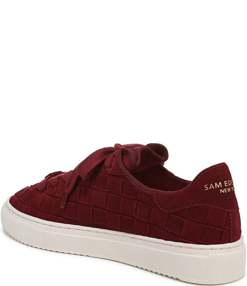 Sam Edelman Poppy Woven Suede Lace Up Sneakers