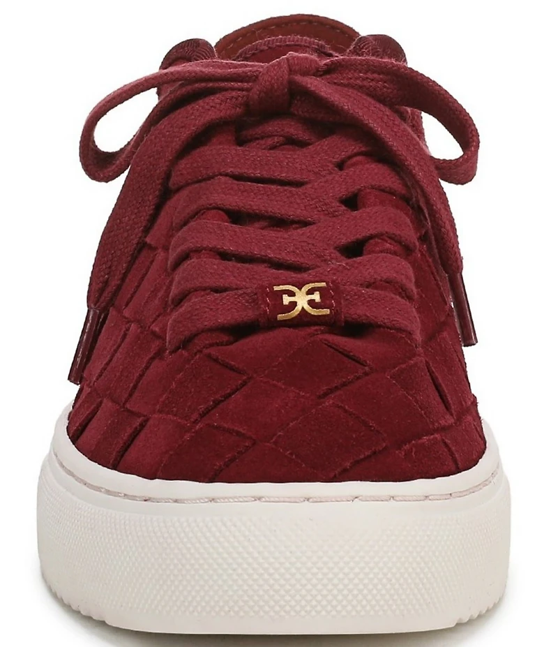 Sam Edelman Poppy Woven Suede Lace Up Sneakers