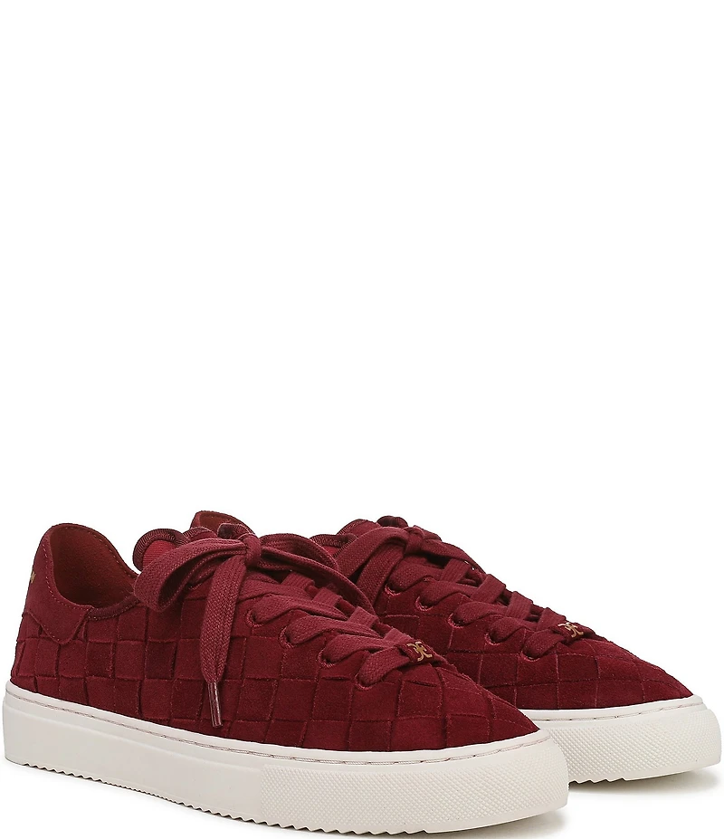 Sam Edelman Poppy Woven Suede Lace Up Sneakers