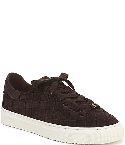 Sam Edelman Poppy Woven Suede Lace Up Sneakers